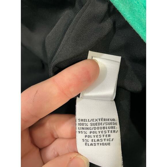 Dione von Furstenburg Suede Mini Skirt Green Size 4 'Jay' - Picture 10 of 10